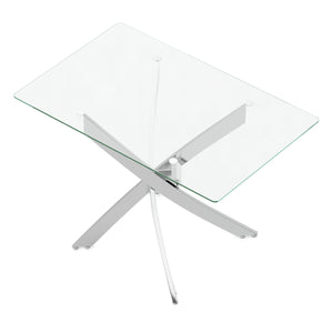 Esstisch Glas ECLIPSE 110 x 70 cm silber