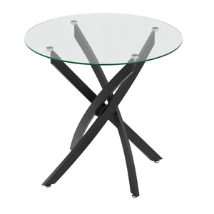 Esstisch Glas ELYSOR rund 80 cm schwarz