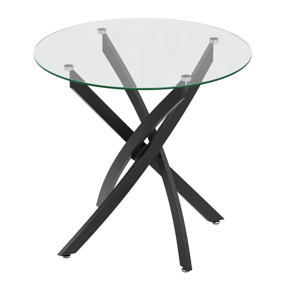 Esstisch Glas ELYSOR rund 80 cm schwarz