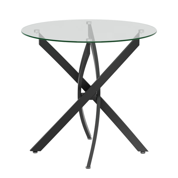 Esstisch Glas ELYSOR rund 80 cm schwarz