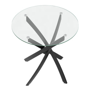 Esstisch Glas ELYSOR rund 80 cm schwarz