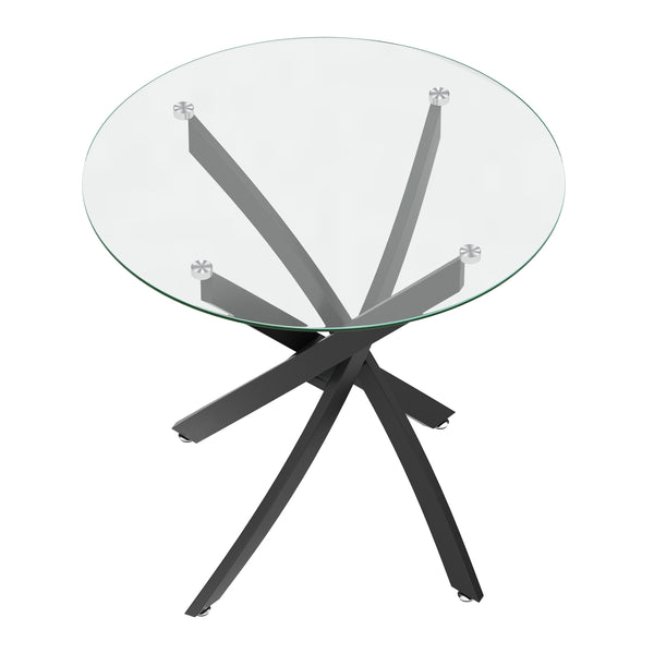 Esstisch Glas ELYSOR rund 80 cm schwarz