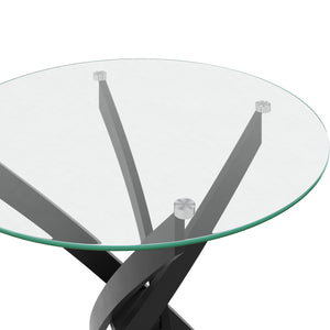 Esstisch Glas ELYSOR rund 80 cm schwarz