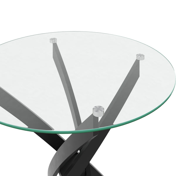 Esstisch Glas ELYSOR rund 80 cm schwarz