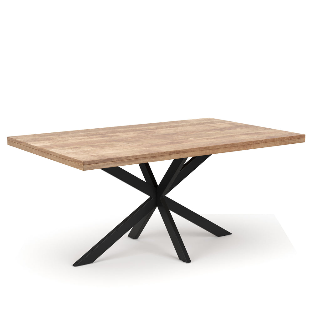 Table de salle à manger en bois massif INDIRA 180 x 90 cm