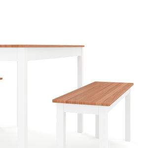 Esstisch Holz JULIET 108 x 65 cm mit 2 Bänken natur/weiss
