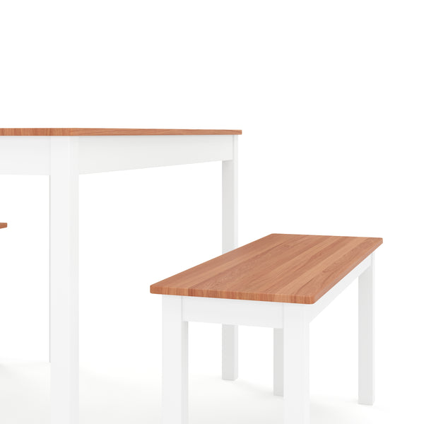 Esstisch Holz JULIET 108 x 65 cm mit 2 Bänken natur/weiss