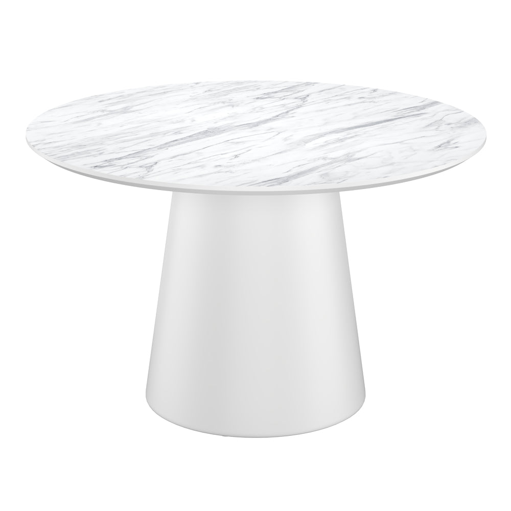 Esstisch Marmoroptik SANDVIG rund 120 cm weiss