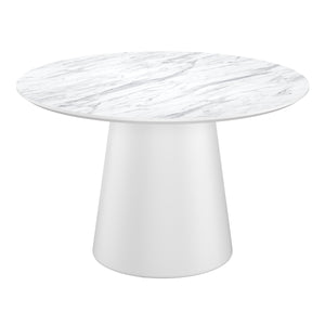 Esstisch Marmoroptik SANDVIG rund 120 cm weiss