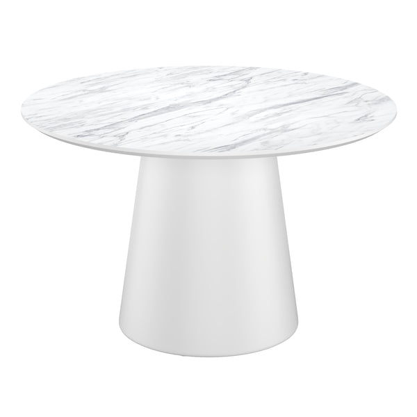 Esstisch Marmoroptik SANDVIG rund 120 cm weiss