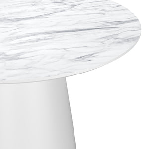 Esstisch Marmoroptik SANDVIG rund 120 cm weiss