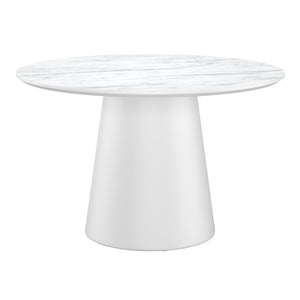 Esstisch Marmoroptik SANDVIG rund 120 cm weiss