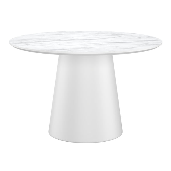 Esstisch Marmoroptik SANDVIG rund 120 cm weiss