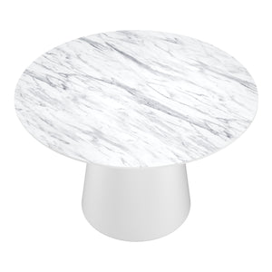 Esstisch Marmoroptik SANDVIG rund 120 cm weiss