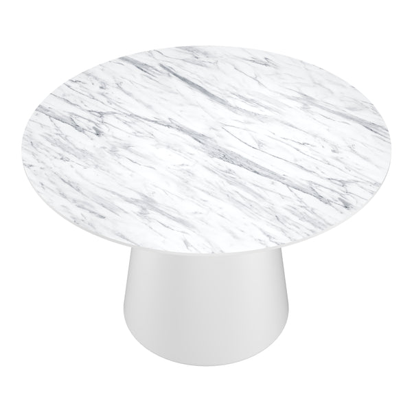 Esstisch Marmoroptik SANDVIG rund 120 cm weiss