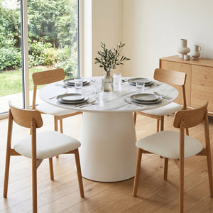 Esstisch Marmoroptik SANDVIG rund 120 cm weiss