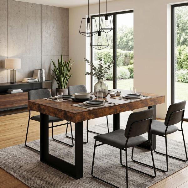 Esstisch ausziehbar CHELSEA 160/200 x 90 cm braun/schwarz