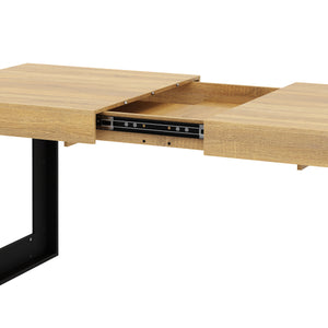 Esstisch ausziehbar CHELSEA 160/200 x 90 cm hellbraun/schwarz