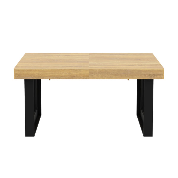 Esstisch ausziehbar CHELSEA 160/200 x 90 cm hellbraun/schwarz