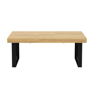 Esstisch ausziehbar CHELSEA 160/200 x 90 cm hellbraun/schwarz