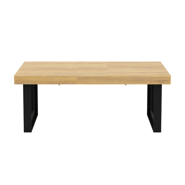 Esstisch ausziehbar CHELSEA 160/200 x 90 cm hellbraun/schwarz