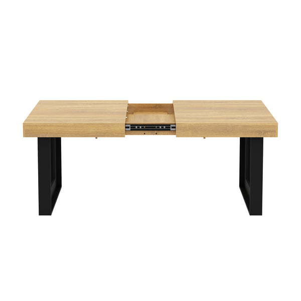 Esstisch ausziehbar CHELSEA 160/200 x 90 cm hellbraun/schwarz