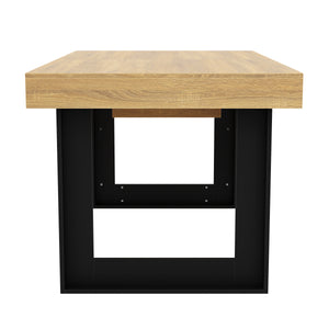 Esstisch ausziehbar CHELSEA 160/200 x 90 cm hellbraun/schwarz