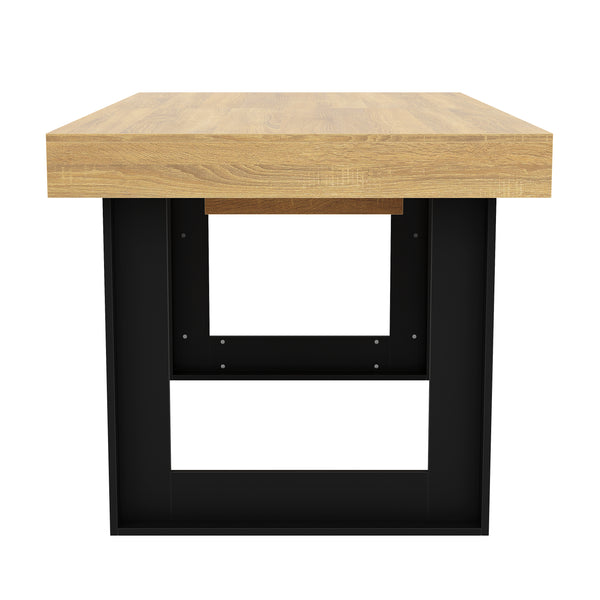 Esstisch ausziehbar CHELSEA 160/200 x 90 cm hellbraun/schwarz