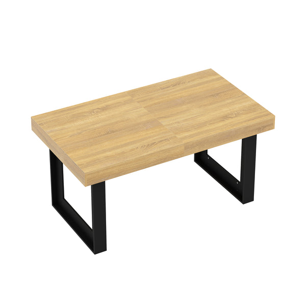 Esstisch ausziehbar CHELSEA 160/200 x 90 cm hellbraun/schwarz