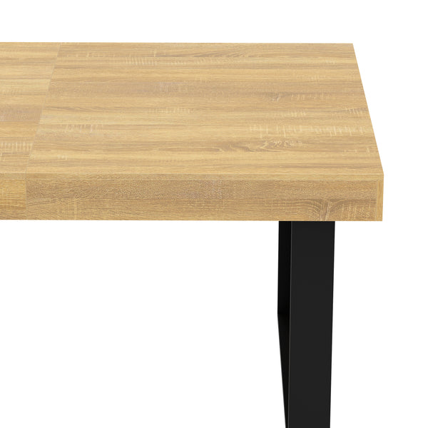 Esstisch ausziehbar CHELSEA 160/200 x 90 cm hellbraun/schwarz
