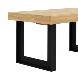 Esstisch ausziehbar CHELSEA 160/200 x 90 cm hellbraun/schwarz
