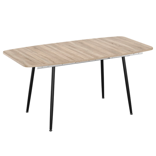 Esstisch ausziehbar HOBRO 120/160 x 80 cm braun/schwarz