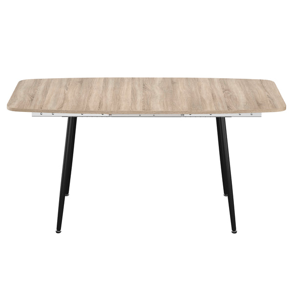 Esstisch ausziehbar HOBRO 120/160 x 80 cm braun/schwarz