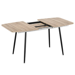 Esstisch ausziehbar HOBRO 120/160 x 80 cm braun/schwarz