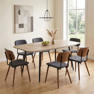 Esstisch ausziehbar HOBRO 120/160 x 80 cm braun/schwarz