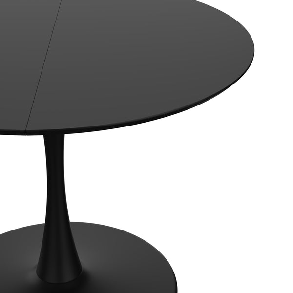 Esstisch ausziehbar HOLMEN oval 100/140 x 100 cm schwarz