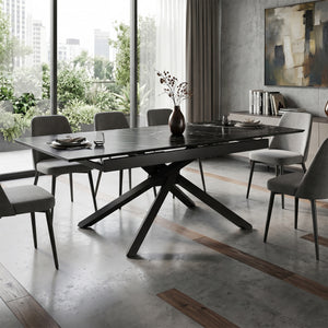Esstisch ausziehbar KOLLEN 160/200 x 90 cm schwarz