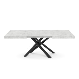 Esstisch ausziehbar LUCIANO 140/220 x 90 cm grau/schwarz