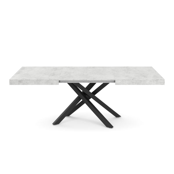 Esstisch ausziehbar LUCIANO 140/220 x 90 cm grau/schwarz