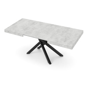 Esstisch ausziehbar LUCIANO 140/220 x 90 cm grau/schwarz