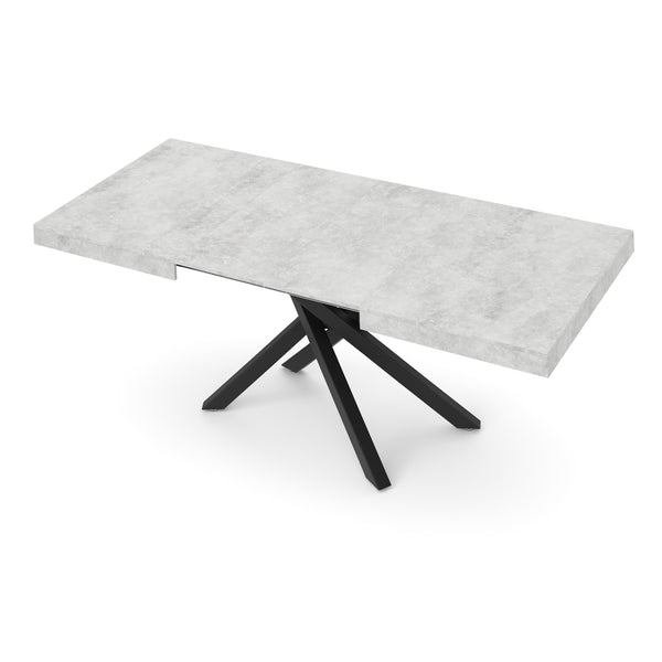 Esstisch ausziehbar LUCIANO 140/220 x 90 cm grau/schwarz