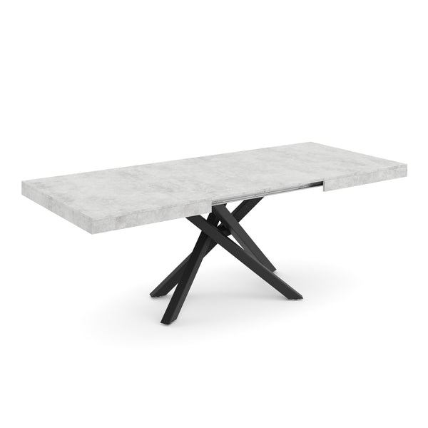 Esstisch ausziehbar LUCIANO 140/220 x 90 cm grau/schwarz