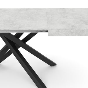 Esstisch ausziehbar LUCIANO 140/220 x 90 cm grau/schwarz