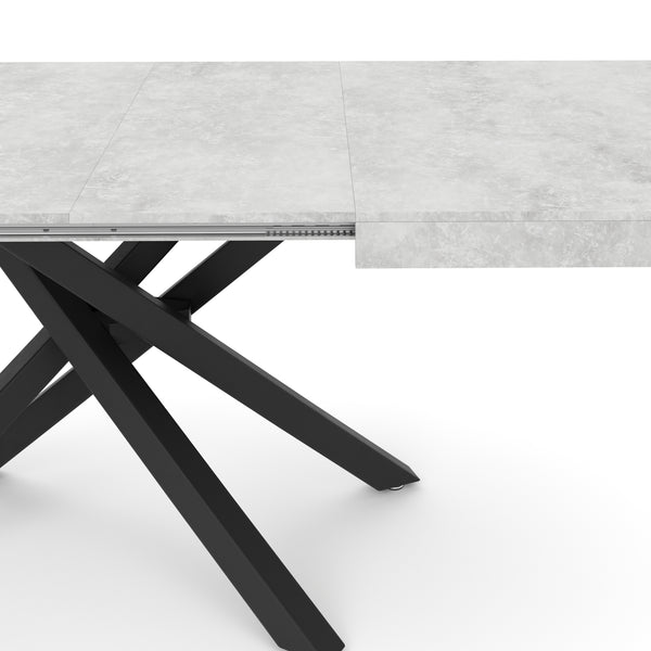 Esstisch ausziehbar LUCIANO 140/220 x 90 cm grau/schwarz