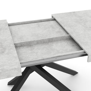 Esstisch ausziehbar LUCIANO 140/220 x 90 cm grau/schwarz