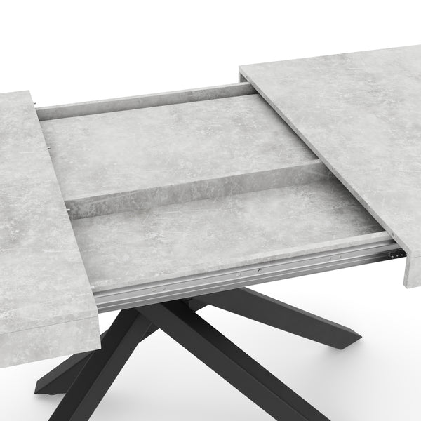 Esstisch ausziehbar LUCIANO 140/220 x 90 cm grau/schwarz