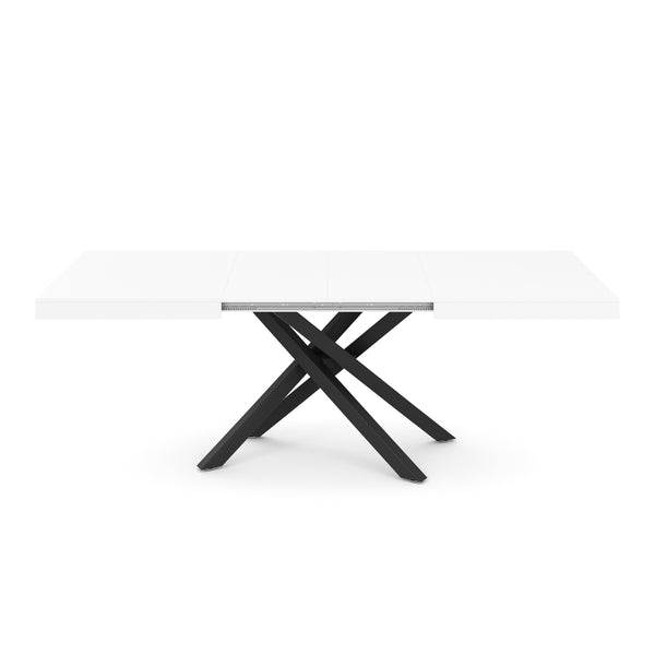 Esstisch ausziehbar LUCIANO 140/220 x 90 cm weiss/schwarz