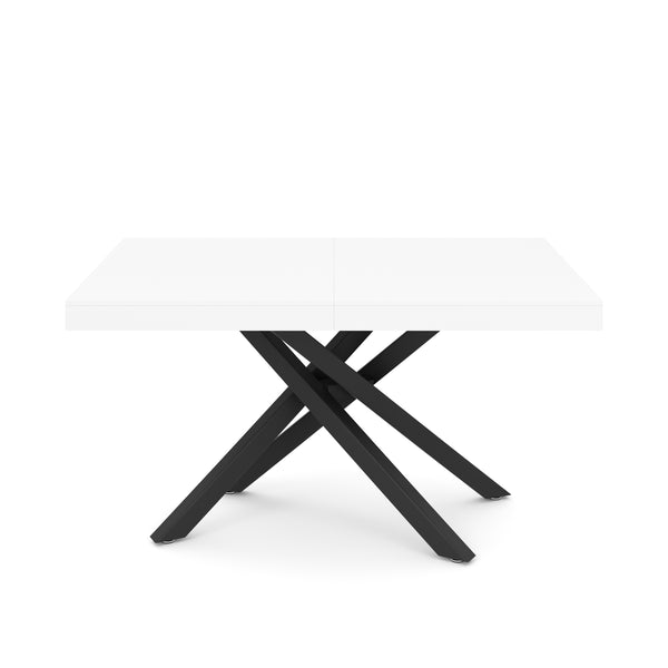Esstisch ausziehbar LUCIANO 140/220 x 90 cm weiss/schwarz