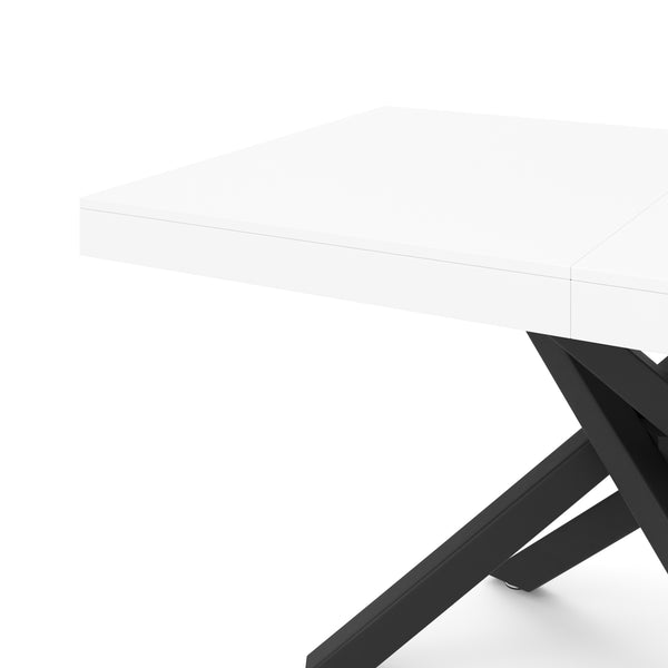 Esstisch ausziehbar LUCIANO 140/220 x 90 cm weiss/schwarz