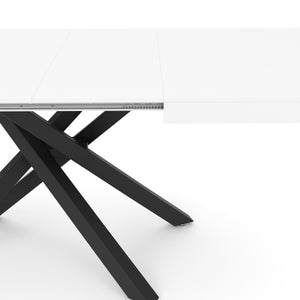 Esstisch ausziehbar LUCIANO 140/220 x 90 cm weiss/schwarz